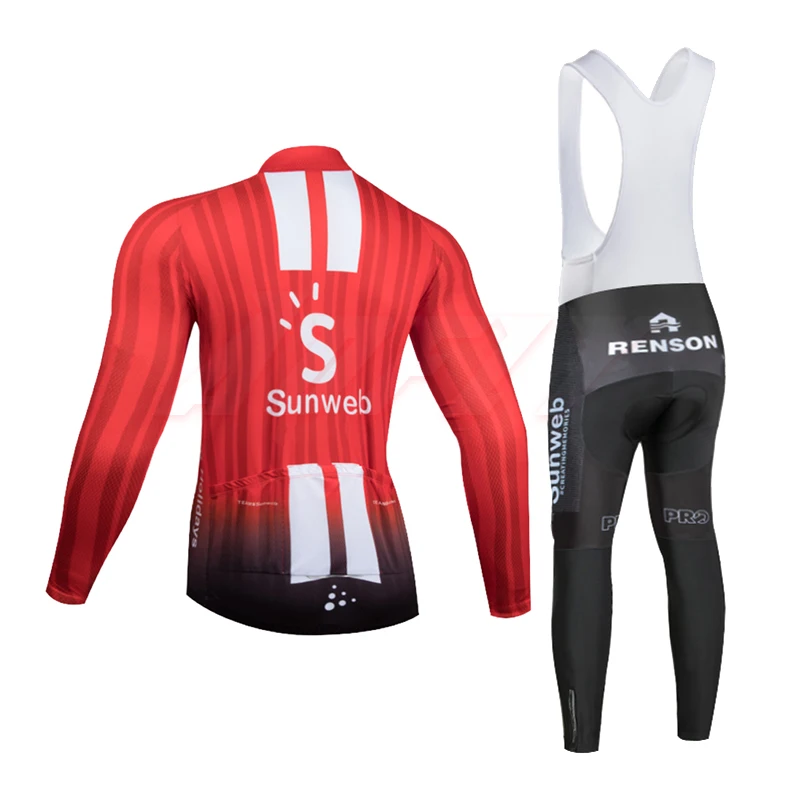 Зима 2020 sunwebteam велосипедная футболка 9D велосипедные штаны набор Ropa Ciclismo красный