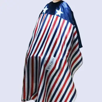 

Adults Anti-static Stripe Star Letter Print Hair Cut Gown Home Salon Cape Apron Waterproof Cloth Salon Hair Cutting Cloth Cape