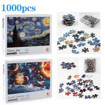 

1000 Pieces Adult/Kids Jigsaw Starry sky Space Traveler Puzzles Educational Toys For Children animation pairing Puzzles Gift