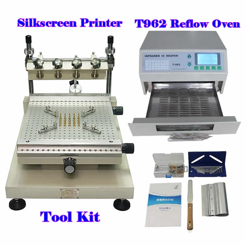 ZB3040H Manual Solder Paste Silkscreen Printer T962 Reflow Oven