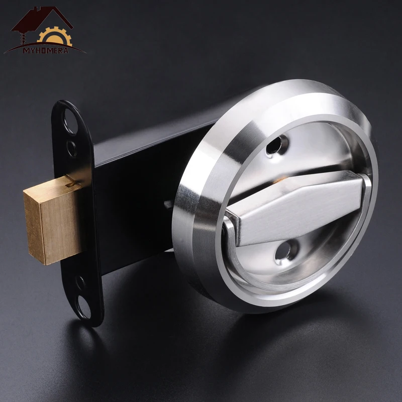 Myhomera Stainless Steel 304 Lock Recessed Invisible Handle Safety Hidden Door Locks Cabinet Pull Fire Proof Single-sided Locker afbeelding