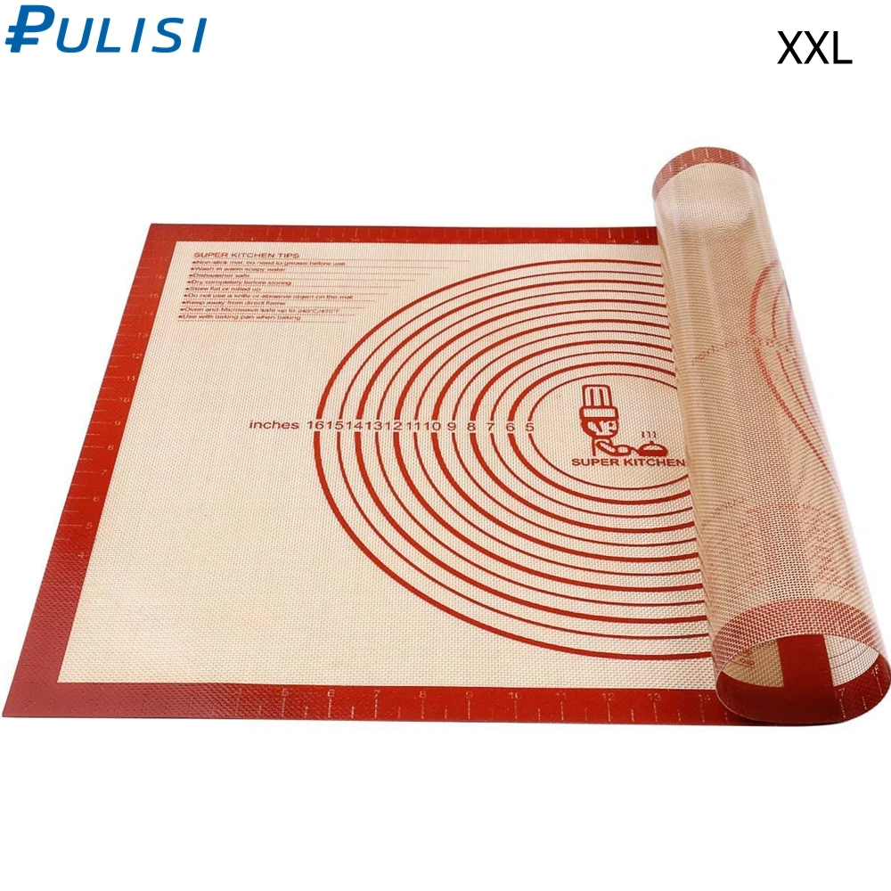 Extra Large Silicone Baking Mats with Measurements 28in Silicone Pastry Mats Non-slip Oven Liner Crust Mat Baking Counter