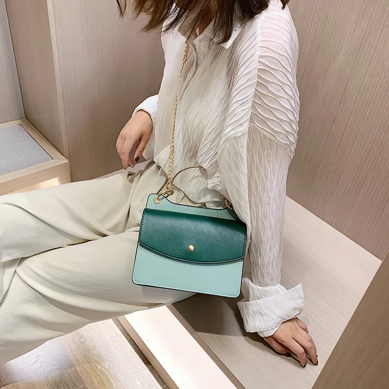 

JIULIN Foreign women 2019 new chain texture fashion shoulder bag Korean version of the wild Messenger small square bag