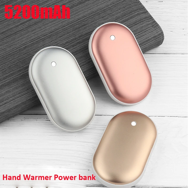 Hand Warmer Power Bank 5200mAh Portable Single USB External Battery Pack Poverbank For iPhone Xiaomi Warmer Hand Mini Powerbank
