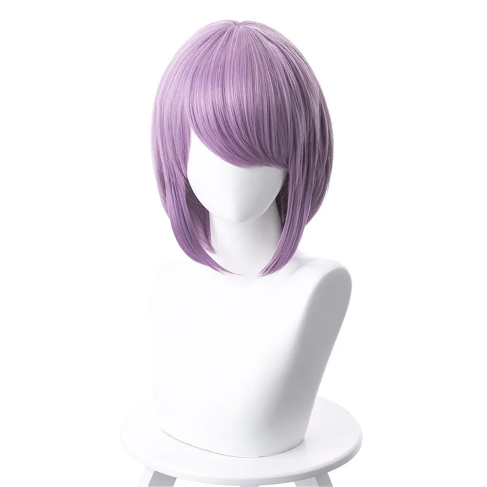 

Anime Dagashi Kashi Shidare Hotaru Dakimakura Purple Short Straight High Temperature Hair Party Cosplay Wig +free Wig Cap