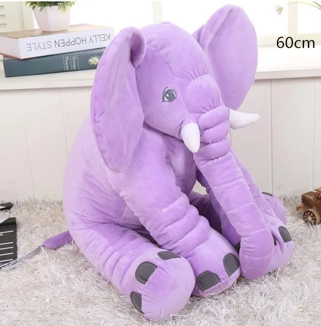 Детская подушка, слон, кукла, Спящая задняя подушка, милая мягкая детская кукла, 60 см, рождественский подарок для детей, игрушка - Цвет: purple