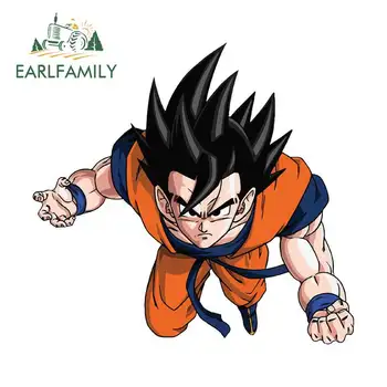 

EARLFAMILY 13cm x 12.3cm for Dragon Ball Flying Goku Anime Car Window Vinyl Waterproof Funny Car Stickers and Decals