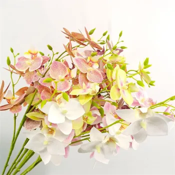 

4Pcs Fake Pigeon Orchid (3 stems/piece) Simulation Real Touch Latex Phalaenopsis for Wedding Home Decorative Artificial Flower