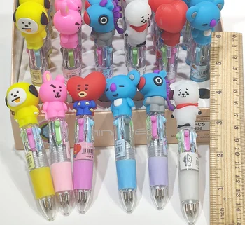 

Kawaii Cartoons Silicone Head 4 Colors Chunky Ballpoint Pen School Office Supply Cute Novelty Colorful Pen Stationery kids Gift