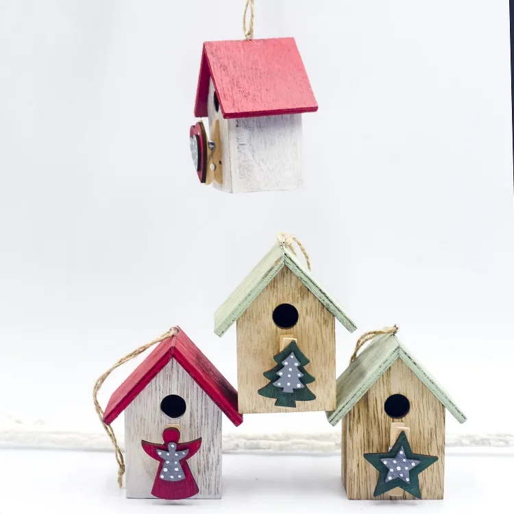 3D деревянный дом, Рождественское украшение, ангел, звезда, сердце, дом, рождественская елка, подвесные Подвески, рождественские вечерние украшения для дома, год