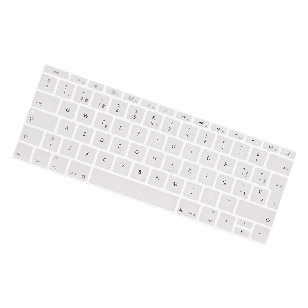 Soft-Touch Thin Waterproof Washable Silicone Keyboard Protector Spanish Phonetic Keyboard Film European Fits for 12inch Macbook