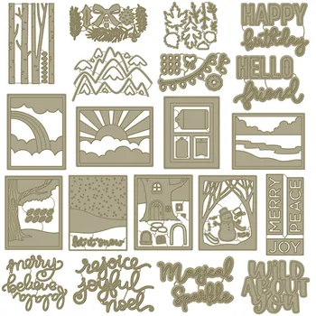 

Rectangle Frames Scenes Rainbow Words Phrases Metal Cutting Dies Pond Stencil DIY Card Crafts Scrapbooking Template New dies