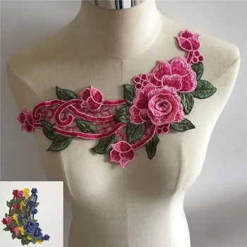 

Fashion Embroidery 3D Three-dimensional Flower Lace Collar DIY Sewing Collar Lace Fabric Decoration Clothes Decals Accessories