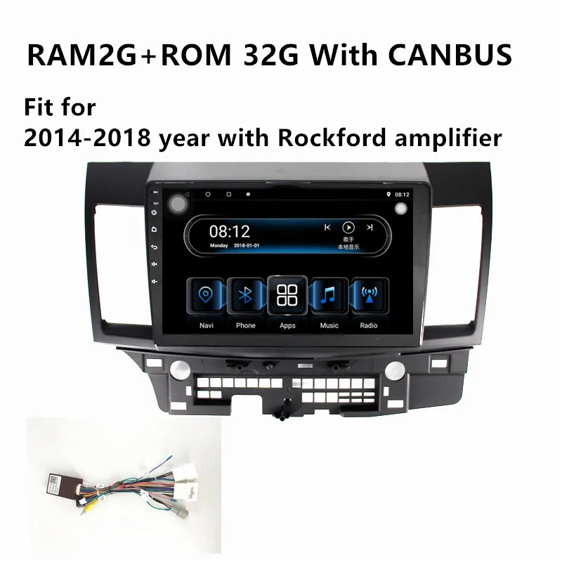 Perfect IPS Car GPS radio 8Core 4G+32G Android8.1 Multimedia Player for Mitsubishi Lancer 2007-2018 with radio BT stereo FM WIFI 10