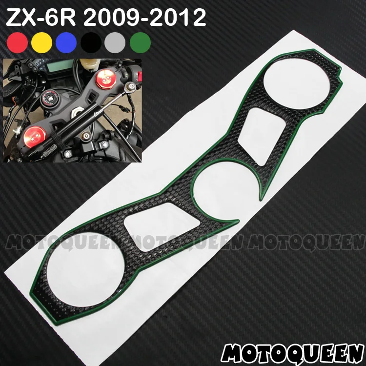 2PC Decal Pad Triple Tree Top Clamp Upper Front End Fit For Kawasaki ZX10R 04-05