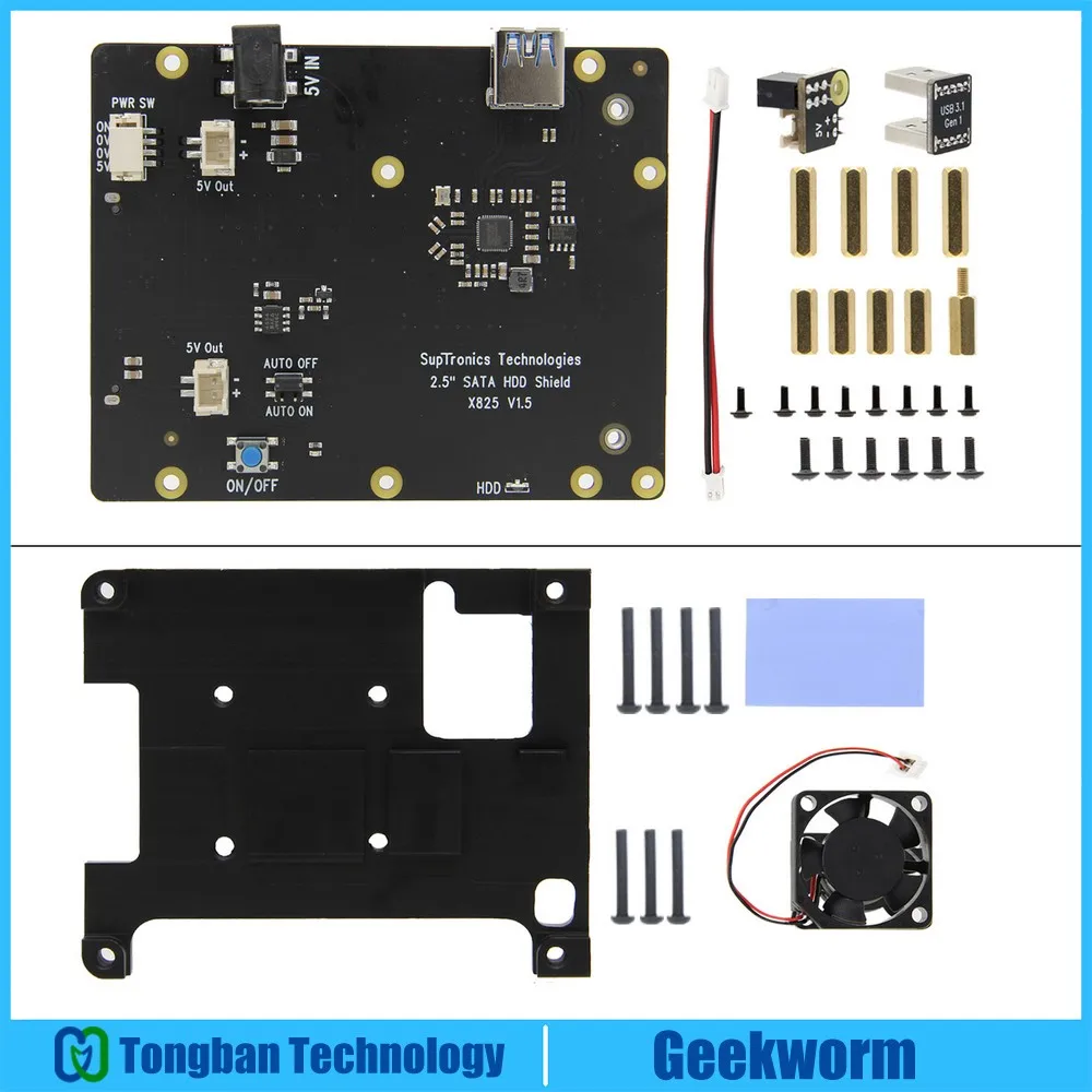 Плата расширения для хранения Raspberry Pi 4 X825 2 5 дюйма SATA HDD/SSD + встроенный радиатор с