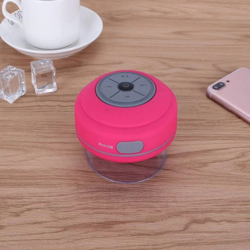 Розовый Внешние bluetooth-колонки на присоске водонепроницаемый беспроводной автомобильный телефон динамик Поддержка карты памяти с светодиодный лампой fm-радио - Цвет: Розовый
