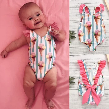 

Baby Girls Backless Summer Swimwear 1-6Y Toddler One Pieces Swimsuit Infant Kid Summer Beach Swimsuits Shower Bath Swimwear