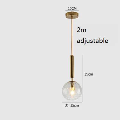 Pendant 15cm Gold B LukLoy современный стеклянный шар настенный светильник прикроватный настенный светильник Ретро настенный подвесной светильник для гостиной диван класс подвесной светильник - Цвет корпуса: Pendant 15cm Gold B