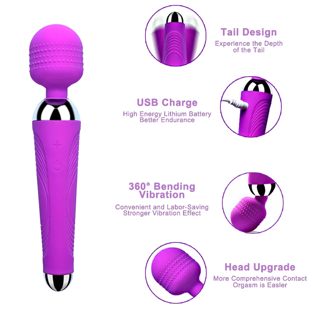 Беспроводной фаллоимитатор AV вибратор волшебная палочка для женщин Стимулятор