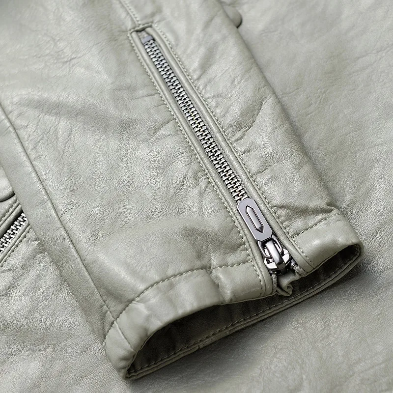 OLN весна осень Pu Slim Fit Мужские кожаные куртки высокое качество мода мото и Байкер стенд Повседневная Мужская куртка Пальто 4XL