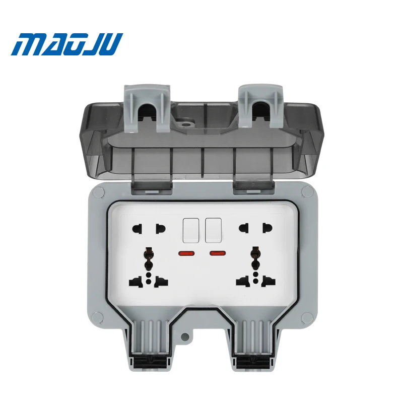 

outdoor electrical multifunction five hole waterproof socket enclsoure with LED and switch Polycarbonate enclsore