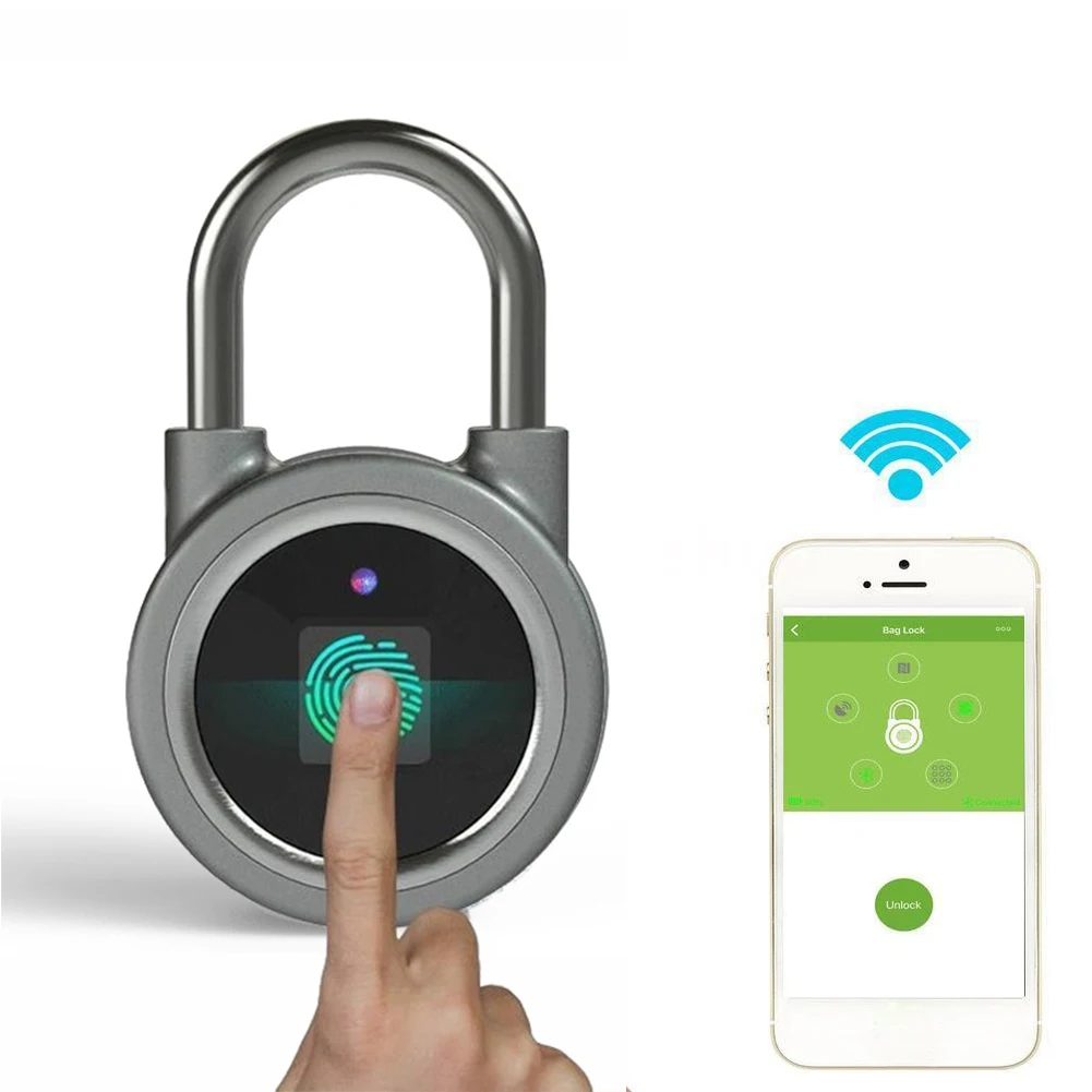 Мини Блокировка Bluetooth телефон приложение водонепроницаемый без ключа отпечатков пальцев блокировка разблокировка Противоугонная для дверного навесного замка замок для IOS Android#730