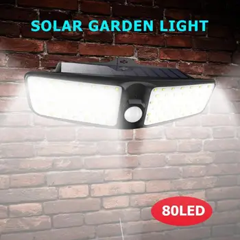 

80LED Double-sided Solar Motion Sensor Wall Lamp Outdoor Garden Yard Light