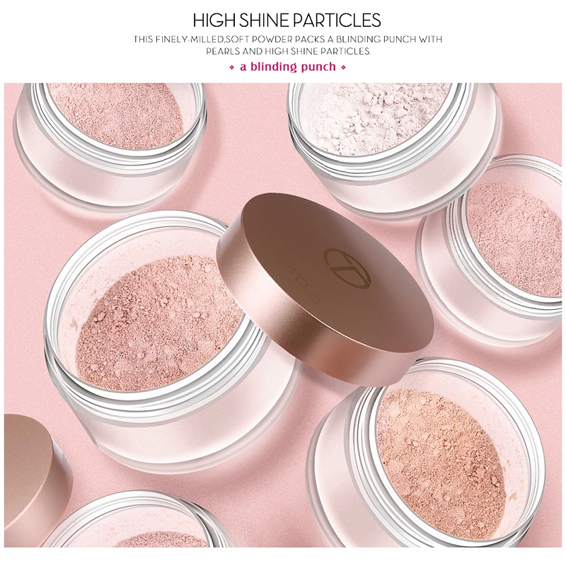 O.TWO.O Мерцающая рассыпчатая пудра для лица, макияж, бронзатор, хайлайтеры, настройка пудры, корректор, хайлайтер, палитра, макияж, контур