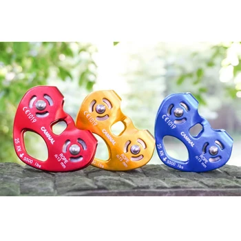 

25KN Climbing Rescue Double Pulley Speed Cable Trolley For 13mm Rope