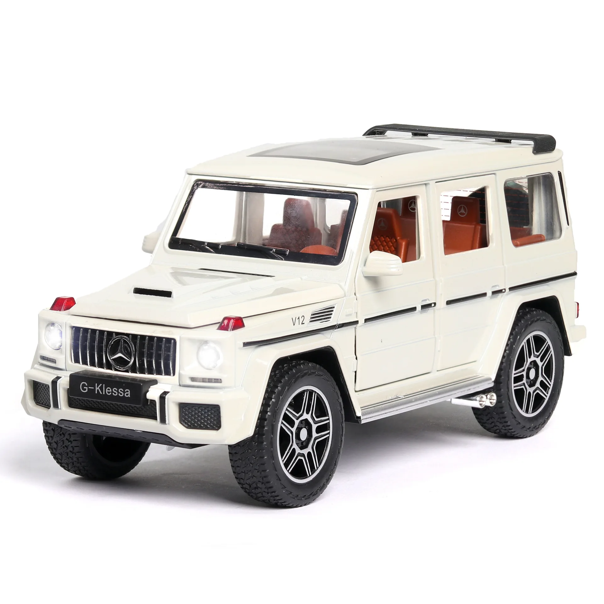 1:24 Игрушечная модель автомобиля, металлические колеса, имитация Benzs-G65, литая модель игрушечного автомобиля, звуковой светильник, вытяжной автомобиль, игрушки для детей, подарок