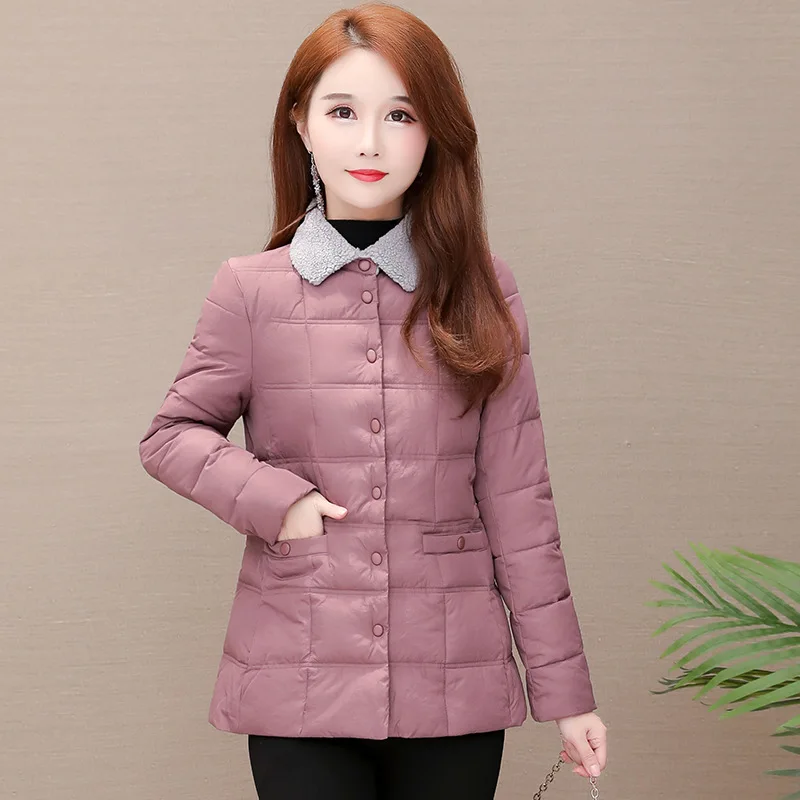 

2019 Winter New Style Korean-style Fold-down Collar Long Sleeve Slim Fit Slimming Simple Short Commuting Versatile Casual Warm C