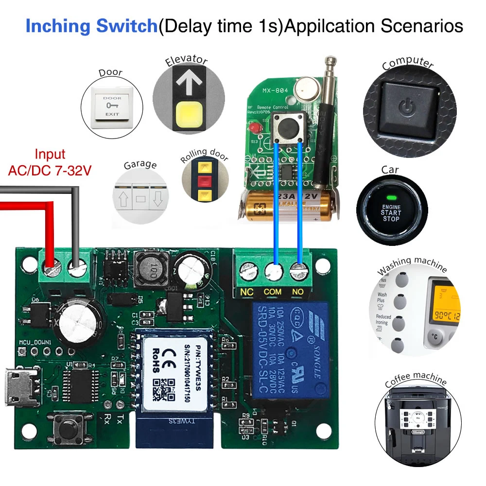 DC5V 12/24/32V переключатель Wi-Fi Беспроводной триггерный релейный модуль односторонний автофиксацией/шаговым управлением/самоблокирующийся сроки Дистанционное Управление для Alexa Google Home