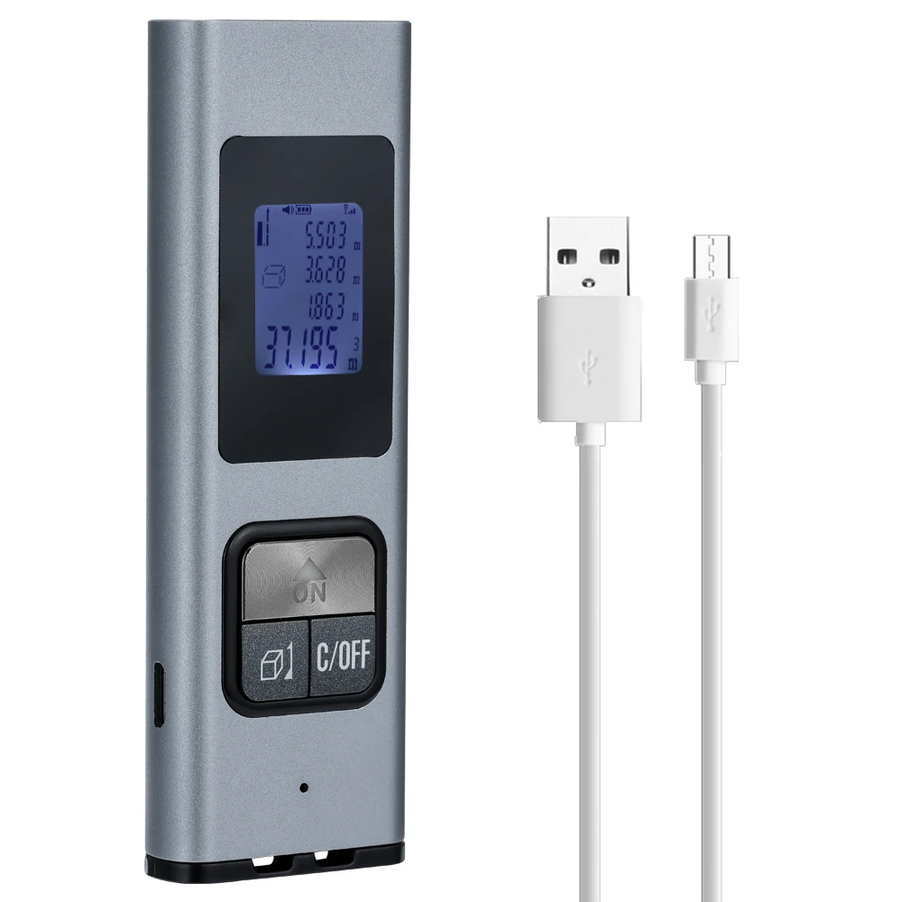

High Accuracy Portable 40M Mini Digital Metal Laser Rangefinder Distance Meter Handheld USB Rechargeable Range Finder