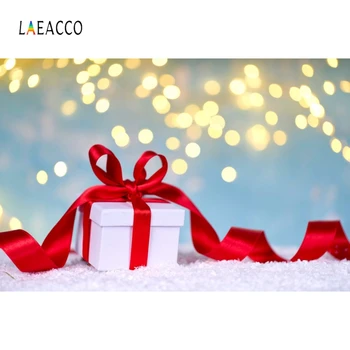 

Laeacco Christmas Snow Gifts Light Bokeh Baby Party Photography Backgrounds Customized Photographic Backdrops For Photo Studio