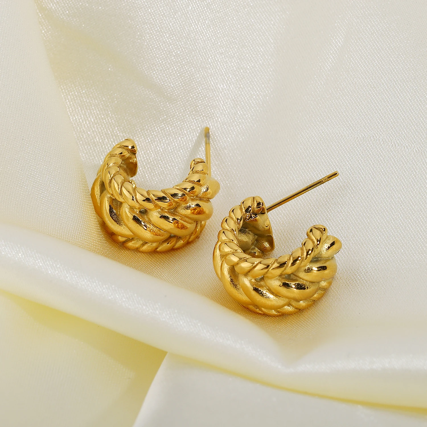  Photojewelrymaking Aretes de aro de oro para mujer, aretes de  plata de ley chapados en oro, aretes para mujer, aretes de moda de moda,  joyería de cumpleaños, fiesta de cumpleaños, regalos