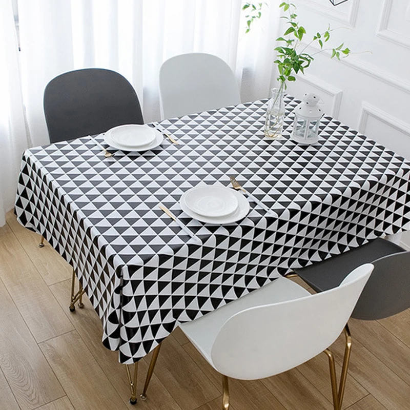 Black triangle PVC тканевая скатерть скандинавские простые прямоугольные одноразовые кофейные водонепроницаемые маслостойкие скатерти - Цвет: Black triangle