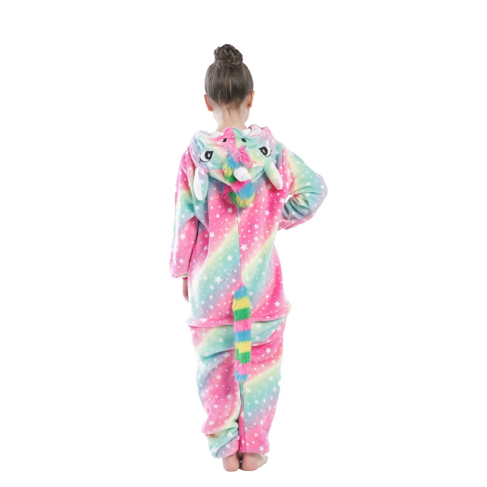 Unicorn Costume Baby Girl Boy Flannel Soft Warm Kigurumi Pajamas Pyjamas Kids Unicornio Pijamas Onesies Pajama for 4-12Years