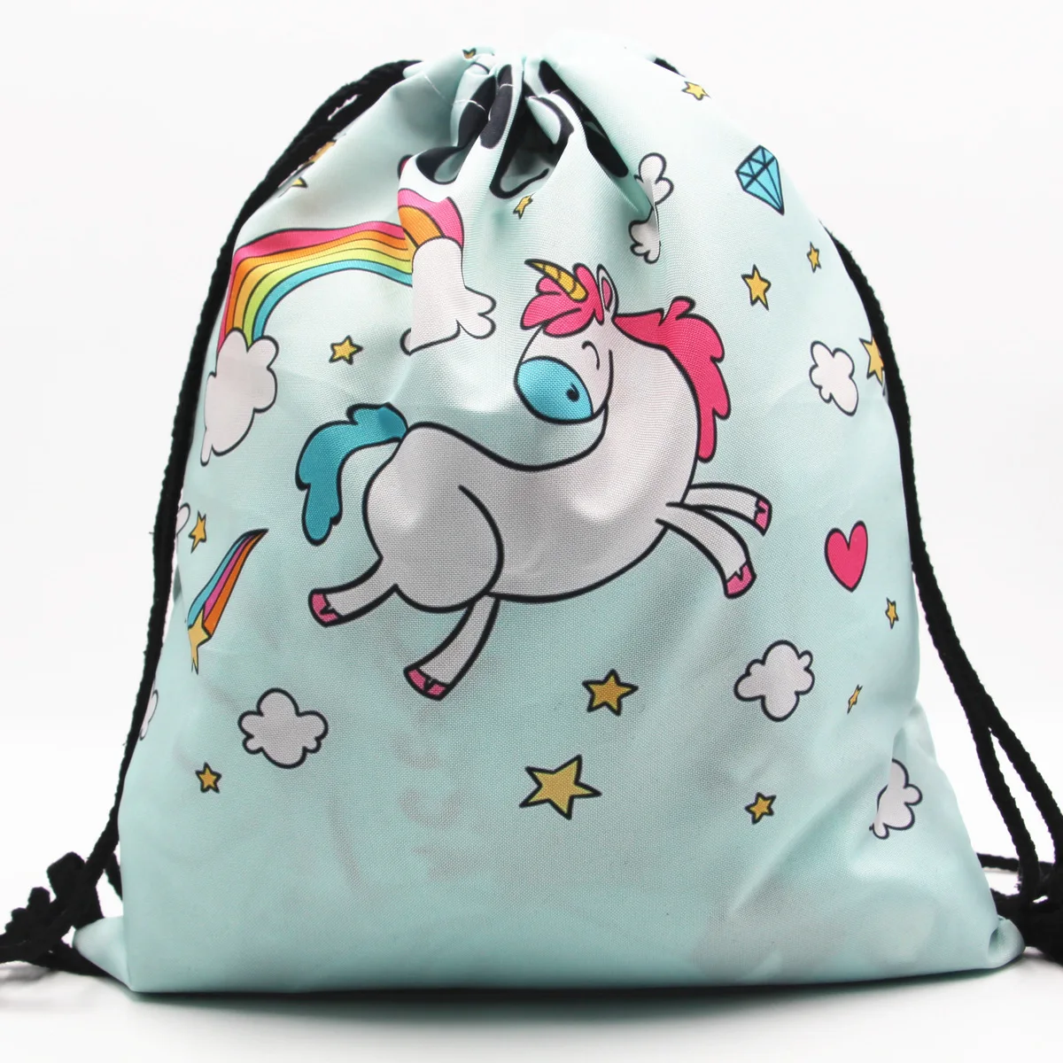 

2017 New Style Printed Drawstring Backpack Unicorn Unicorn Shopping Storage Drawstring Backpack