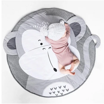

Baby Play Mat Cartoon Animals Game Crawling Rugs Mats For Kids Toys Foldable Cotton Round Floor Carpet Nordic Baby Room Décor