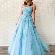 Светильник, синие платья для выпускного вечера, Длинные Кружева Аппликации с открытой спиной, торжественное платье, вечерние платья, Robe De Soiree