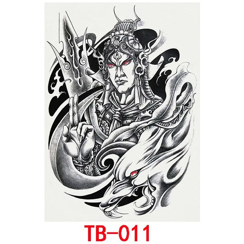 TB011 XY Fancy Cool Men Women Large Full Back Tattoo Stickers Waterproof Temporary Flash Tattoos - Цвет: TB011