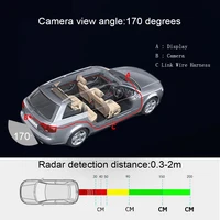 12V Car PDC 3 In 1 Rear View Camera Parking Sensor Radar Set License Plate Lights Distance Control Parktronic System Universal - Image 3