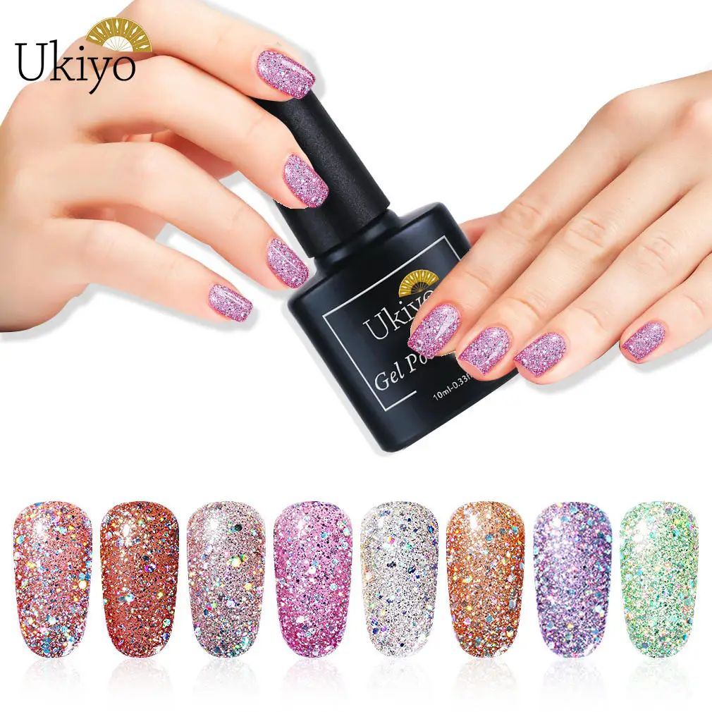 Ukiyo 10 мл Алмазный Гель-лак для ногтей УФ светодиодный замачиваемый блеск лак