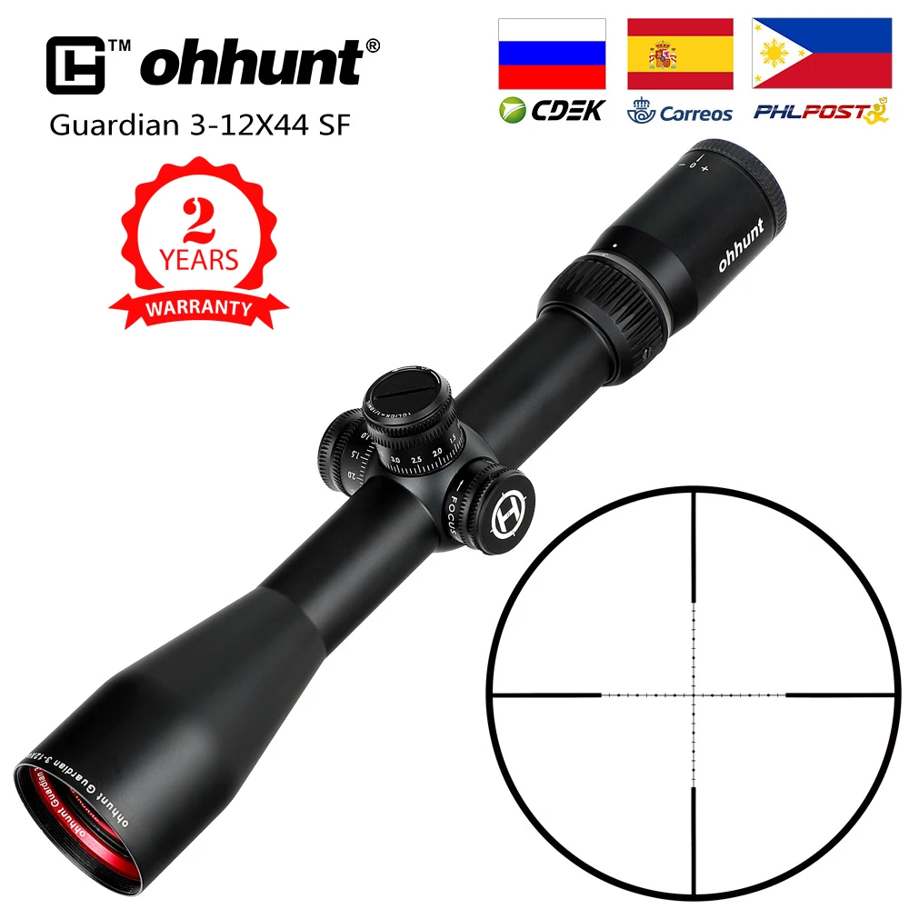 Тактический прицел ohhunt Guardian 3 12X44 SF для охотничьей винтовки 1/2 полумил Дот сетка