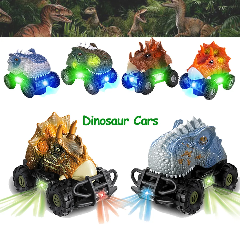 B/O coches de dinosaurios con luz LED, juguetes de coche, vehículos de  animales para niños y niñas, regalos de Navidad, cumpleaños y  Pascua|Juguete fundido a presión y vehículos de juguete| - AliExpress