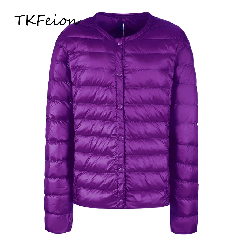 

Women Bomber Jacket Coat Light Ultra-thin 2019 Spring Autumn Female Slim Coats Warm Duck Down O-neck Fashion Ladies Short Jacket