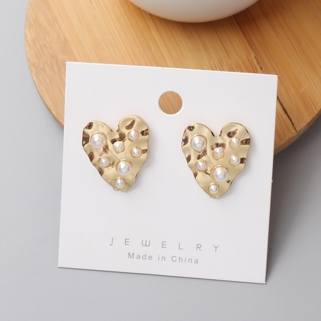 Sweet Hollow Round Imitation Peals Hanging Earrings For Women Trendy Temperament Earrings Wedding Jewelry Girl Gift