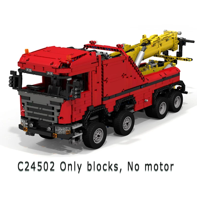 BuildMoc 0583 Scania 8x8 Экстремальный эвакуатор Arocs модели строительных блоков technic 6x6 все Terain эвакуатор кирпич рождественские подарки - Цвет: C24502