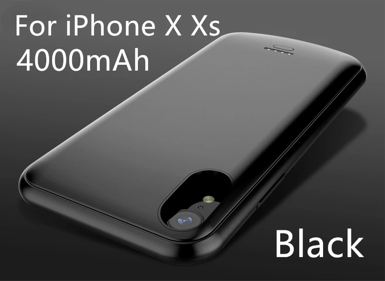 Чехол для аккумулятора 4000 мАч для iPhone SE 5SE 5 5S, внешний аккумулятор, зарядка, внешний аккумулятор, чехол для iPhone 5, 6, 7, 8 X XS MAX, чехол для зарядного устройства - Цвет: For iPhone X Xs